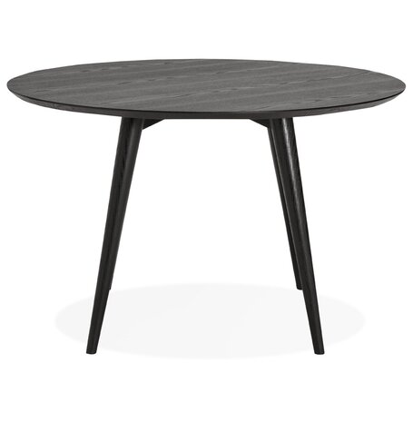Ronde eettafel ‘SWEDY' van zwart hout - Ø 120 cm