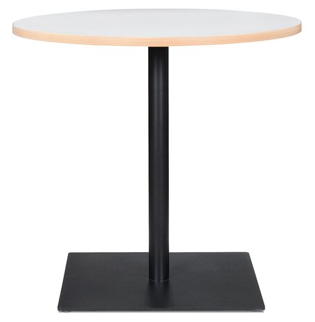 Witte ronde tafel 'FUSION ROUND' met zwart frame - Ø 80 cm