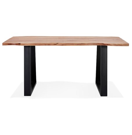 Industriële eettafel 'RAFA' van massief hout en metaal - 160x90 cm
