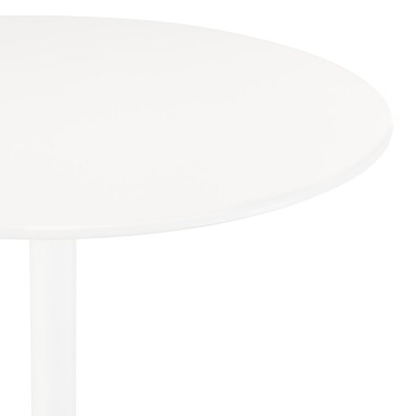 Ronde designtafel 'CHIVA' van hout en wit metaal - Ø 80 cm