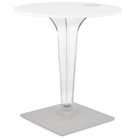 Witte ronde terrastafel 'LIMPID' voor binnen/buiten - Ø 68 cm