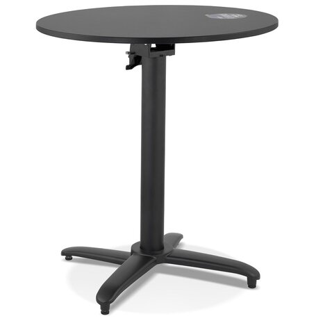 Opvouwbare ronde zwarte terrastafel 'NOCTALI' - Ø 68 cm