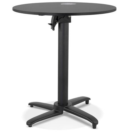 Opvouwbare ronde zwarte terrastafel 'NOCTALI' - Ø 68 cm