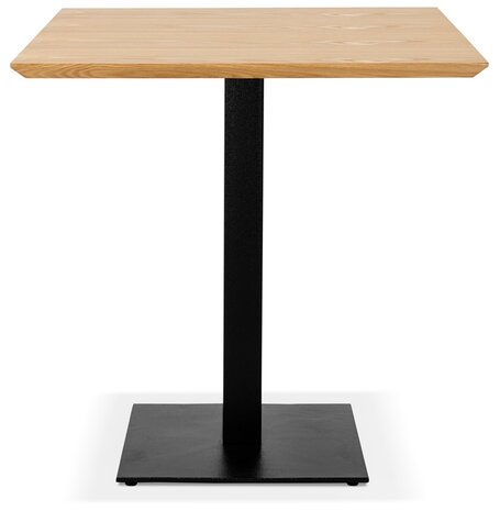 Vierkant eettafeltje 'REGIS' van natuurlijk afgewerkt hout en zwart gietijzer - 70x70 cm