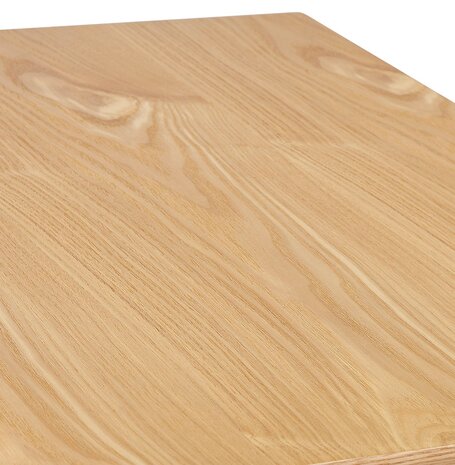 Vierkant eettafeltje 'REGIS' van natuurlijk afgewerkt hout en zwart gietijzer - 70x70 cm