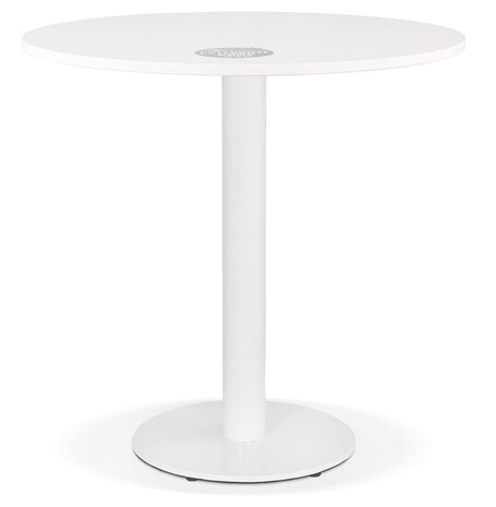 Rond eettafeltje 'LUCETTE' van hout en wit gietijzer - Ø 68 cm