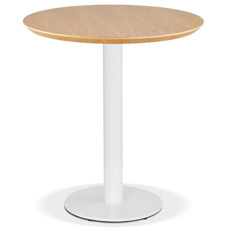 Rond eettafeltje 'BASTILLE' van natuurlijk afgewerkt hout en wit gietijzer - Ø 60 cm