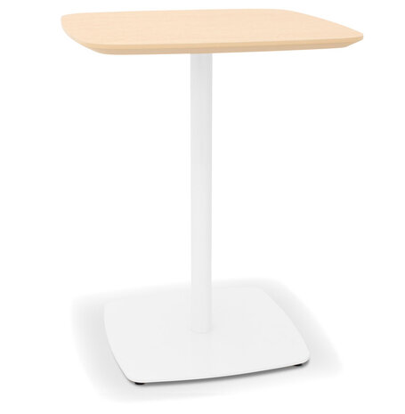 Kleine eettafel 'PATATI' in hout met natuurlijke afwerking en wit metaal - 60X60 CM