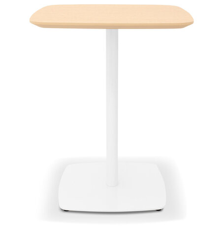 Kleine eettafel 'PATATI' in hout met natuurlijke afwerking en wit metaal - 60X60 CM