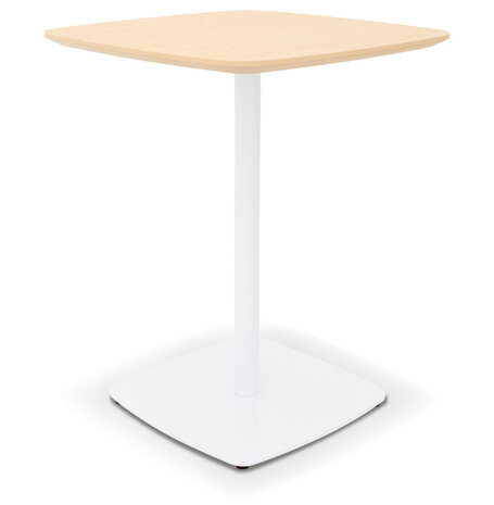 Kleine eettafel 'PATATI' in hout met natuurlijke afwerking en wit metaal - 60X60 CM