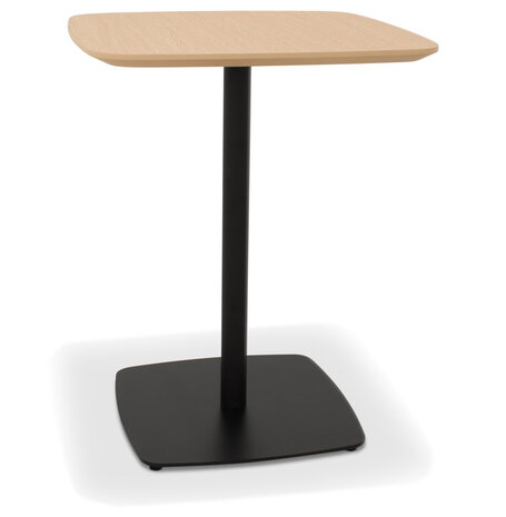 Kleine eettafel 'PATATI' in hout met natuurlijke afwerking en zwart metaal - 60X60 CM