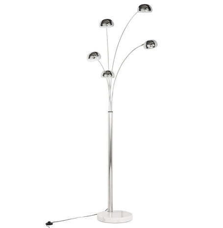 Verchroomd lamp 'FIVE BOWS' met 5 armen
