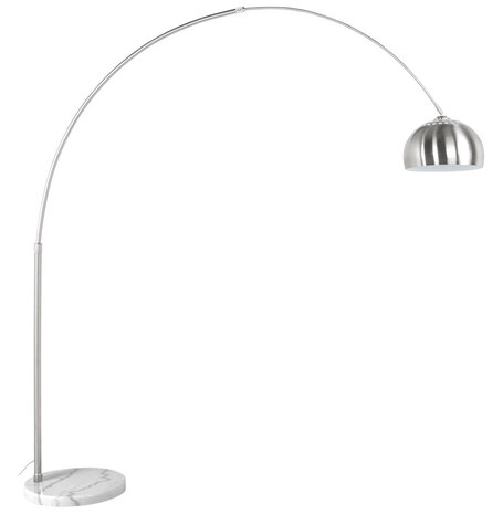 Boogvormige design lamp 'XXL' uit geborsteld staal in retro jaren '70-stijl
