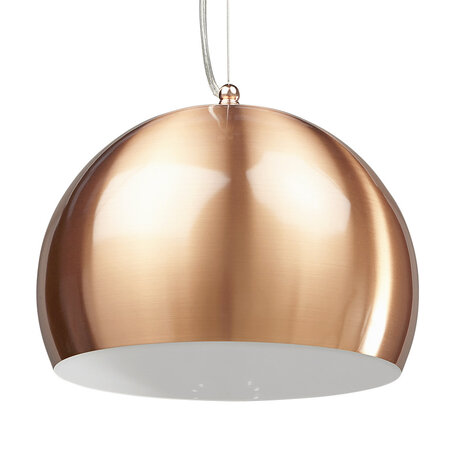 Bolvormige, koperkleurige hanglamp 'POGO'
