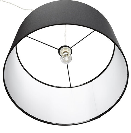 Ronde hanglamp 'BUNGEE' met zwarte lampenkap
