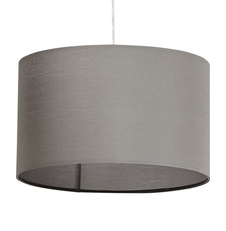 Ronde hanglamp 'BUNGEE' met grijze lampenkap