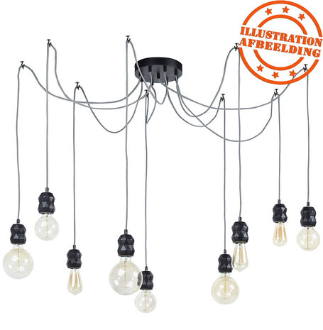 Moderne hanglamp in de vorm van een spin 'RAINY' met 9 lampvoeten