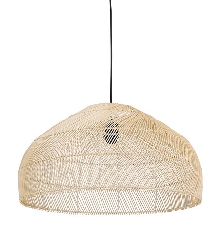 Ronde hanglamp 'CANUL' van natuurlijk gevlochten rotan
