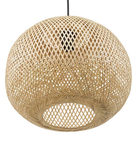 Ronde hanglamp 'CASIMIRA MINI' van natuurlijke bamboe
