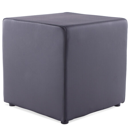 Poef 'CUBE' voor de woonkamer uit zwart imitatieleder