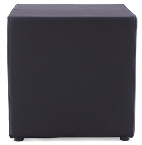 Poef 'CUBE' voor de woonkamer uit zwart imitatieleder