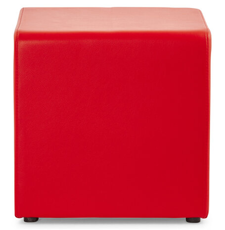 Poef 'CUBE' in rood kunstleer
