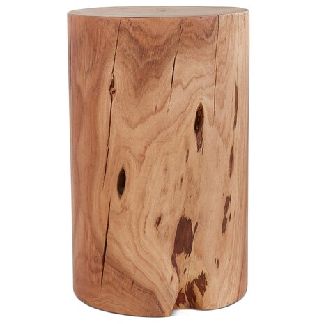 Bijzettafel / Boomstamkrukje 'STOLY' van natuurlijk afgewerkt massief hout