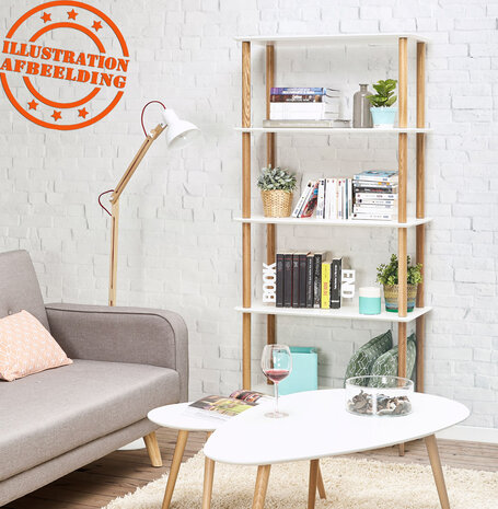 Design, wit wandrek 'RACK' van hout in Scandinavische stijl