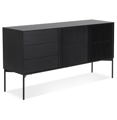 Design opbergmeubel 'CONVIV' van zwart hout