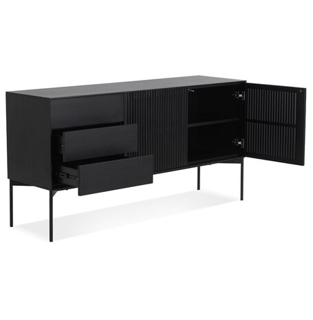 Design opbergmeubel 'CONVIV' van zwart hout