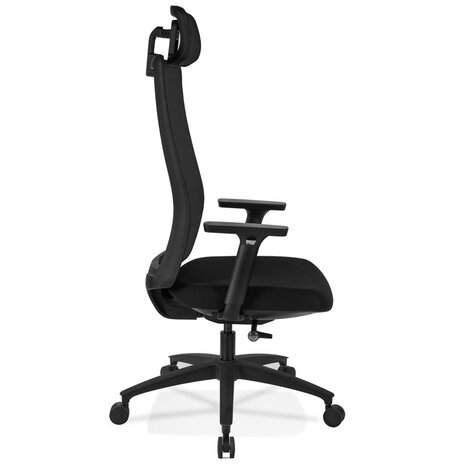 Ergonomische bureaustoel 'OXFORD' van zwarte stof