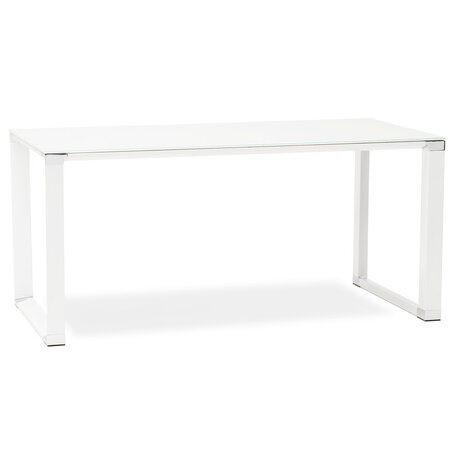 Design recht bureau 'XLINE' van wit glas - 160x80 cm