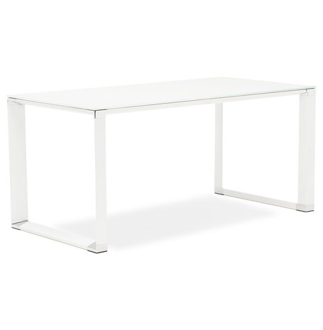 Design recht bureau 'XLINE' van wit glas - 160x80 cm