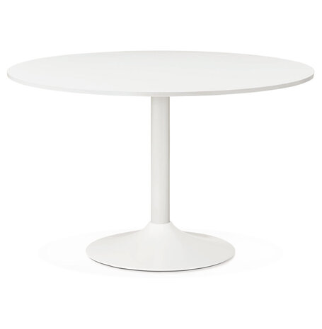 Ronde, witte bureau-/eettafel 'ORLANDO' - Ø 120 cm