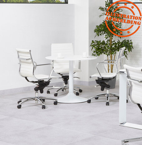 Ronde, witte bureau-/eettafel 'ORLANDO' - Ø 120 cm