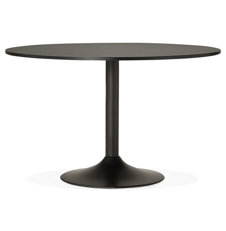 Ronde, zwarte bureau-/eettafel 'ATLANTA' - Ø 120 cm