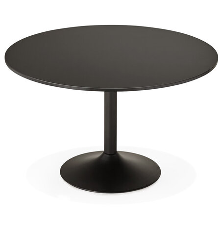 Ronde, zwarte bureau-/eettafel 'ATLANTA' - Ø 120 cm