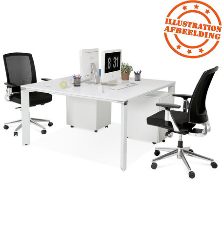 Vergadertafel / bench bureau 'XLINE SQUARE' in het wit - 140x140 cm