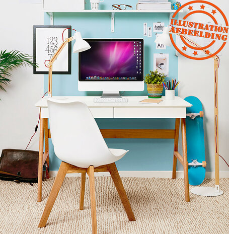 Recht, wit design bureau 'SIROKO' in Scandinavische stijl - 120x70 cm