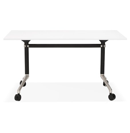 Opvouwbaar bureau 'FLEXO' wit op wielen - 140x70 cm