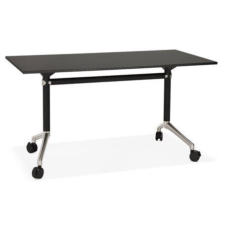 Opvouwbaar bureau 'FLEXO' zwart op wielen - 140x70 cm