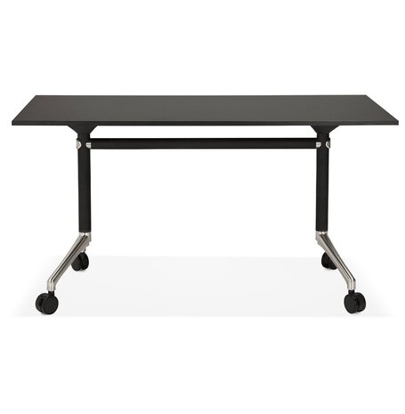 Opvouwbaar bureau 'FLEXO' zwart op wielen - 140x70 cm
