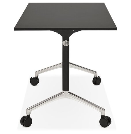 Opvouwbaar bureau 'FLEXO' zwart op wielen - 140x70 cm