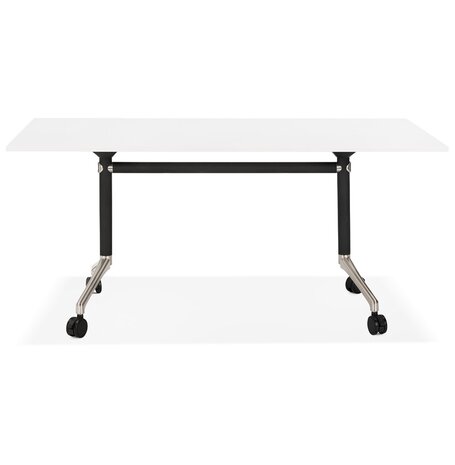 Groot opklapbaar bureau 'FLEXO' wit op wielen - 160x80 cm