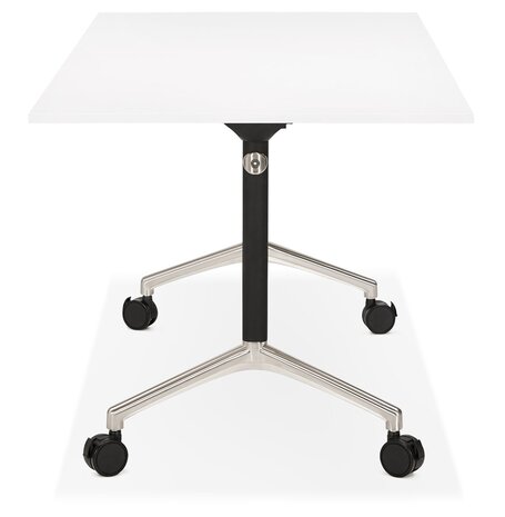 Groot opklapbaar bureau 'FLEXO' wit op wielen - 160x80 cm