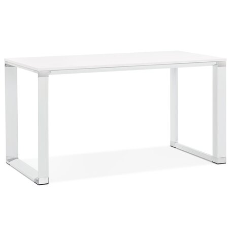 Klein recht directiebureau 'XLINE' in wit hout - 140x70 cm