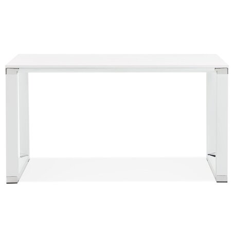 Klein recht directiebureau 'XLINE' in wit hout - 140x70 cm