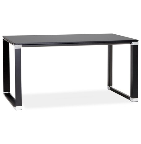 Klein recht directiebureau 'XLINE' in zwart hout - 140x70 cm
