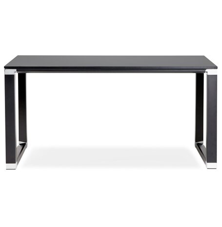 Klein recht directiebureau 'XLINE' in zwart hout - 140x70 cm