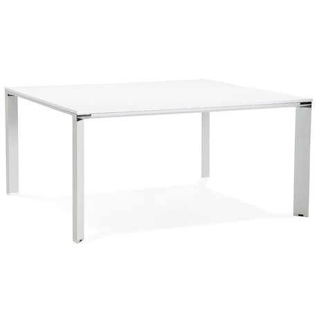 Witte vergadertafel / bench-bureau 'XLINE SQUARE' - 160x160 cm